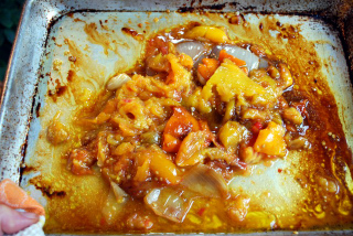 peeled caramelized
