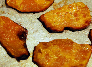 roasted sweet potato chips