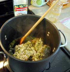 okra in the pot